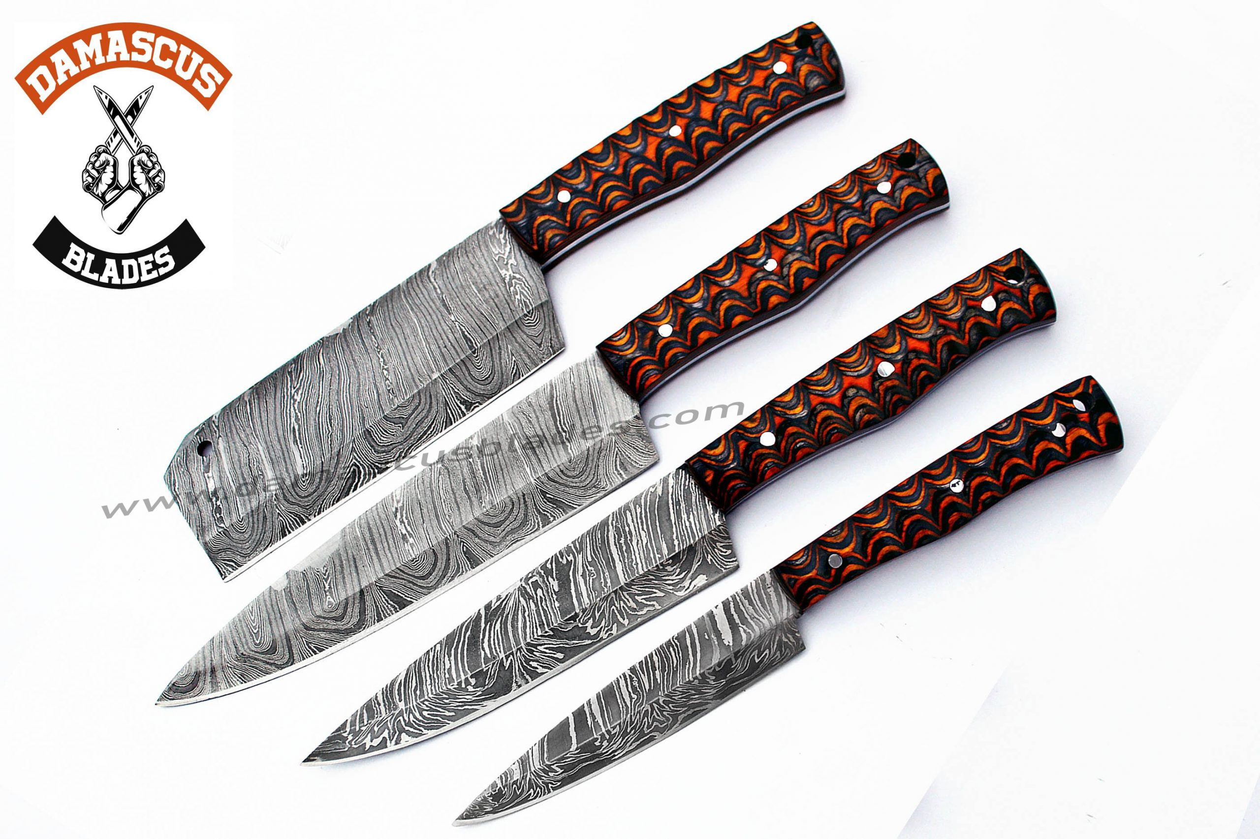 Fancy kitchen knife set with leather roll bag