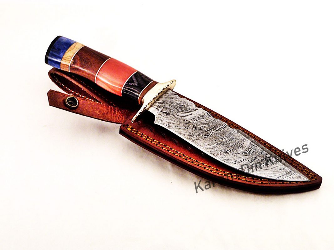 Damascus Skinner Knife Handmade Knife with Sheath