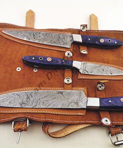 Damascus Steel Kitchen Knives 3 Pieces Set