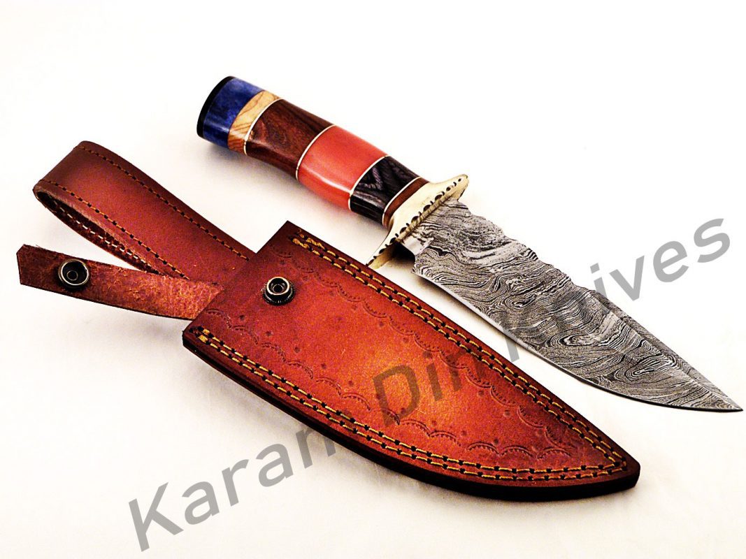 Damascus Skinner Knife Handmade Knife with Sheath