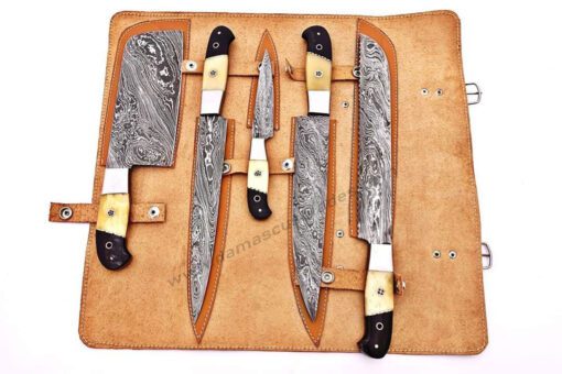 Damascus steel unique kitchen knives