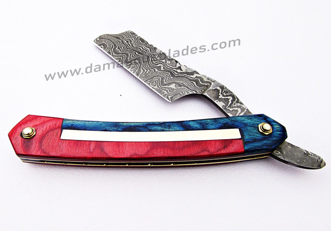 Straight Razor Pocket Knives with Leather Sheath