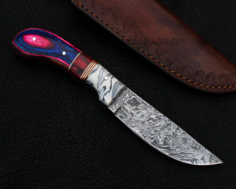 Damascus Steel Paring Knife with Leather sheath Damascus Blades