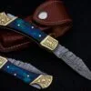 Damascus blades clip point pocket knife