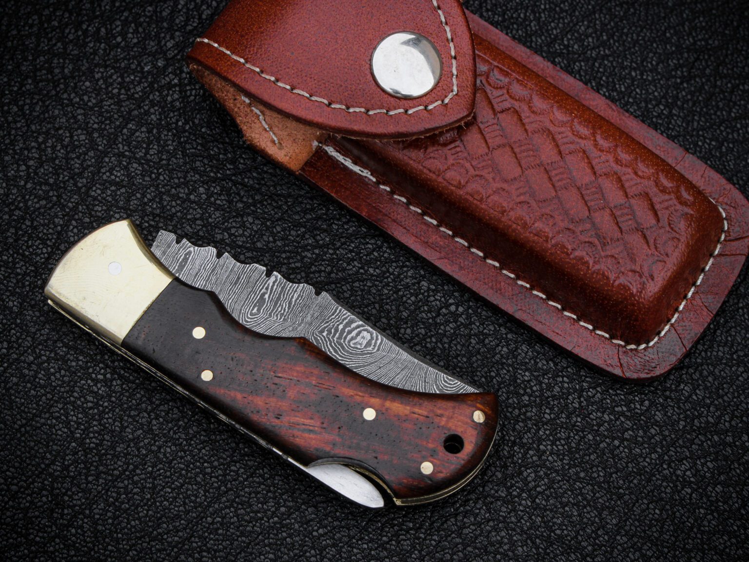 Best Budget EDC Folding Knife with Leather Cover Pocket Knife