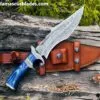 Handmade Damascus Steel Finger Grip Hunting Knife