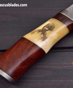 Custom Handmade Forged Steel Real Damascus Hunting Knife