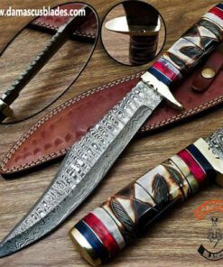 Handmade Forged Damascus Steel Bowie Knife