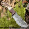 Handmade Damascus Steel Stag Horn Tracker Knife