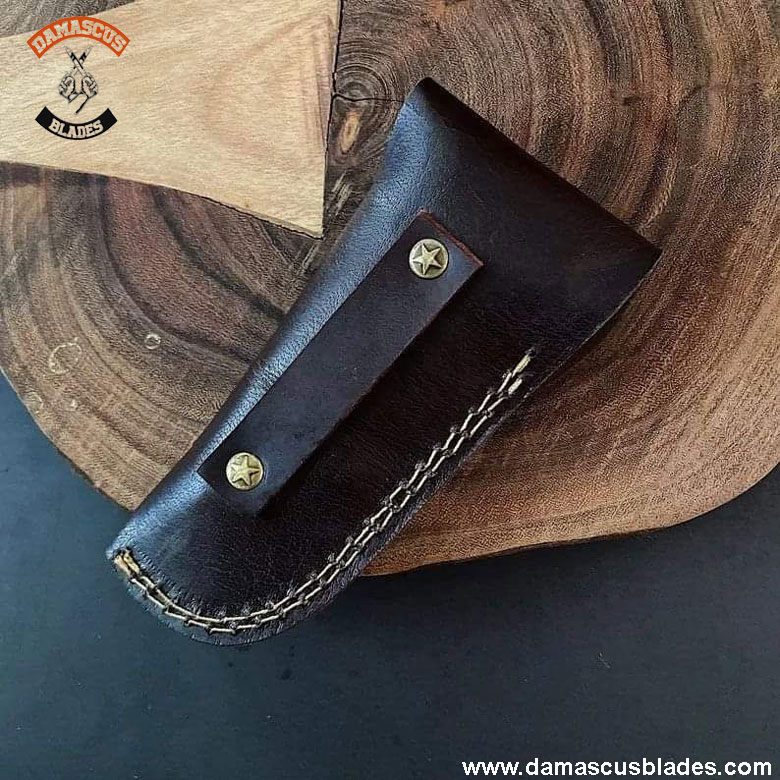 EDC Folding Knife Custom Real Damascus Blade Handmade Knife