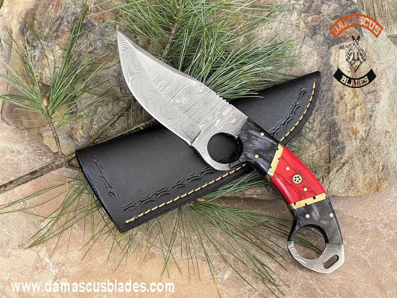 fixed blade handmade forged steel skinner knife