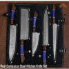 real Damascus steel kitchen knife set