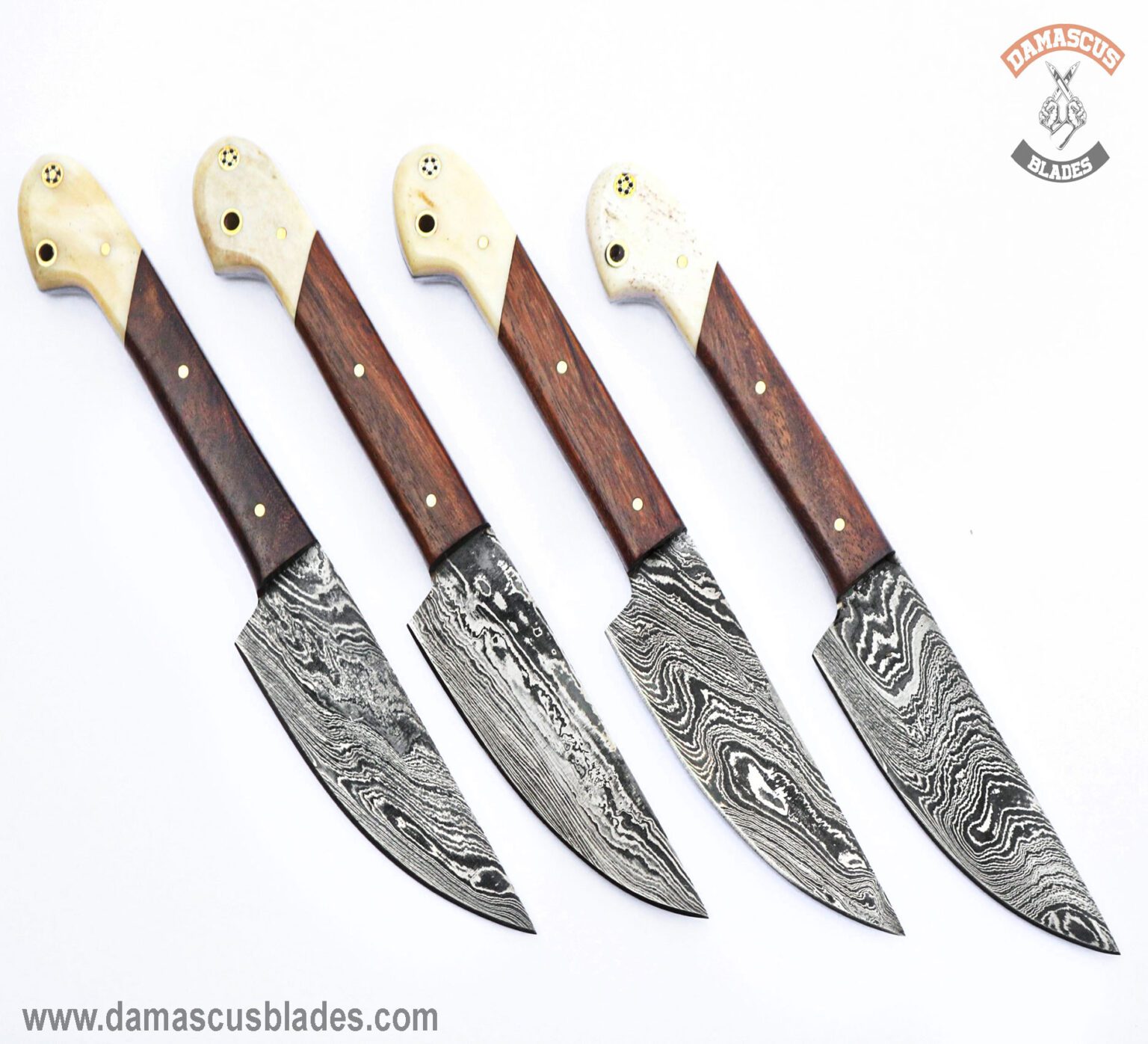 Handmade steak knives set Damascus Steel Steak Knives