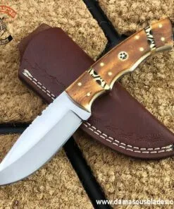 D2 steel fixed blade skinning knife