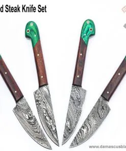 Damascus steel forged steak knife set