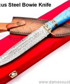 Handmade Forged Damascus Steel Bowie Knife