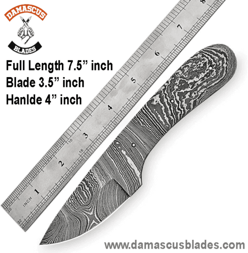 7.5 inch Damascus Blank Blade