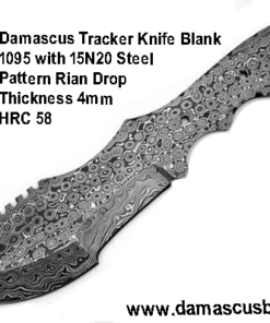 Damascus tracker knife blank