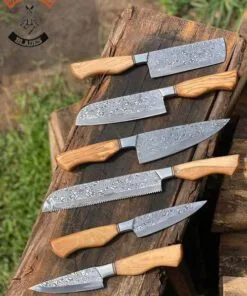 Forged Handmade Damascus Steel Chef Knife Set