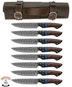 Custom Damascus Steak Knives Set