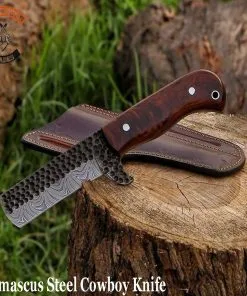 Handmade Damascus Steel Cowboy Knife