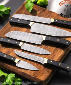 6-Piece Damascus Kitchen Knives Set