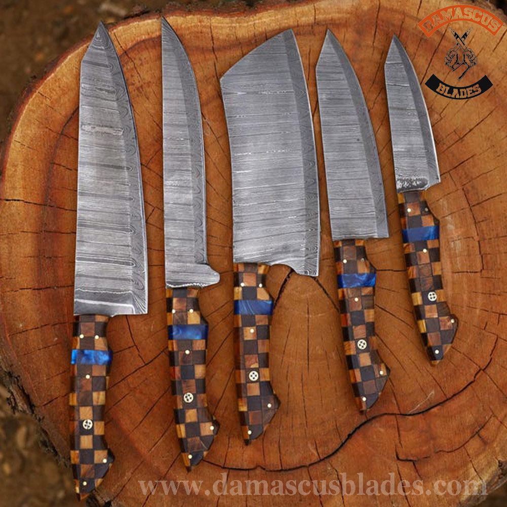 Handcrafted premium Damascus steel knife set