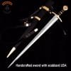 Handcrafted Sword with Scabbard USA Handmade J2 Steel Sword
